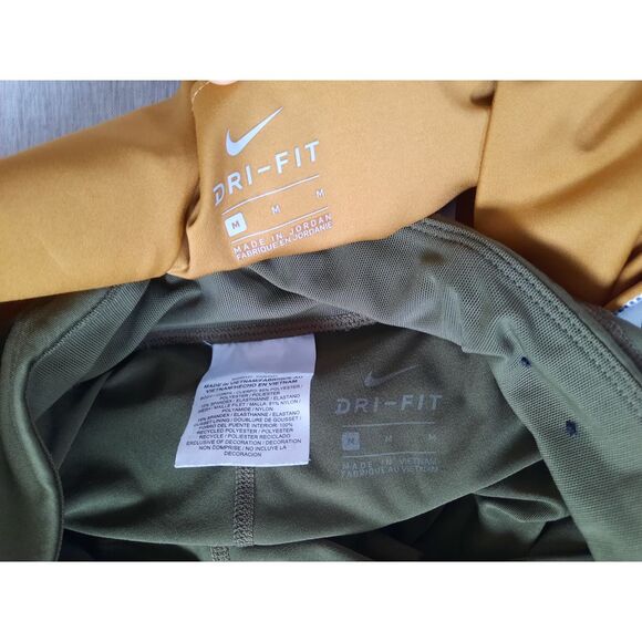 Nike Dri-Fit Women 2 Of Medium Waistband Performances Green/Orange Ankle Pants - Picture 6 of 8